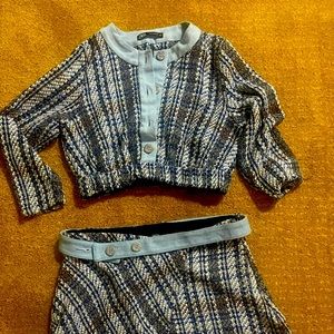 Zara twig denim skirt set